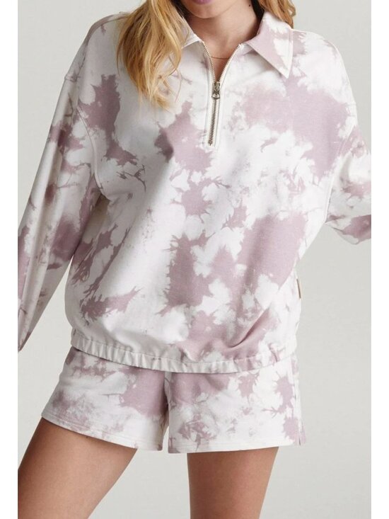 Varley Tops - VARLEY Tie Dye Taupe Romero Sweatshirt + Glade Shorts Matching Set Medium